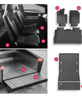 Heavy Duty TPE Floor And Cargo Mats For Pickup Trucks Non Slip Precision Fit for rear seats and cargo area with textured surface.
