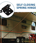 Rugged Heavy Duty Steel Half Overlay Hinge Set Semi Concealed Design Self Closing Spring Hinges 1.5 Inch for RV Doors