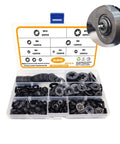 Internal Tooth Lock Washers Kit In 65Mn Steel with labeled sections, washers, and inset detail of use in machinery.