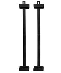 Straight Up Heavy Duty Black Wall Mount Brackets For Chinese Silk Wall Screens And Folding Panels Easy Clamp Setup No Sweat Install Solid Asian Accent Decor With Smooth Steel Build, two vertical brackets.