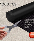 Black Plastic Floor Runner Protector With Diamond Plate Embossed Texture For Slip Resistance, 27 Inches Wide By 12 Feet Long