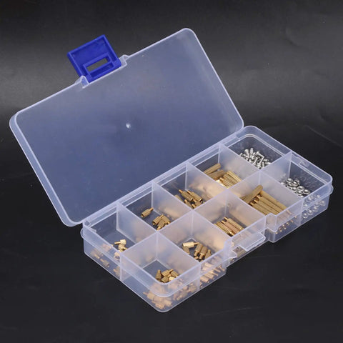 Brass Standoff Spacer Kit For PC Build Rig 260 Pcs M2 Threaded Spacers With Nut Assortment And Stainless Hardware Male And Female Column Screws in organizer case