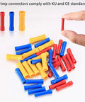 150 Pcs Electrical Butt Connectors Kit Insulated Butt Splice Crimp Wire Connectors Assorted Straight Wire Terminals