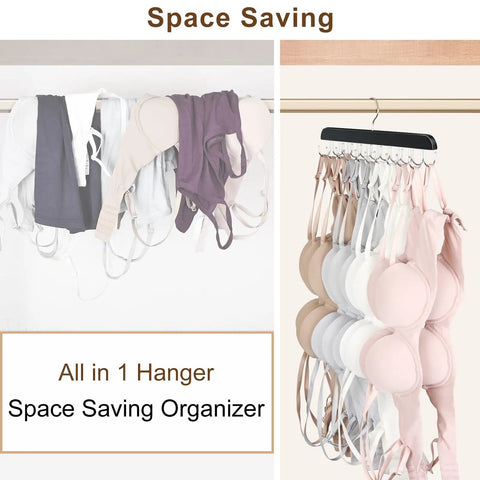 Premium Wood Tank Top Hanger With Dual Side Multi Hooks For Smart Closet Organization And Bra Storage Keeps Your Fits Fresh And Completely Tangle Free While Delivering Serious Space Wins