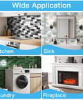 Thickened Marble Kitchen Backsplash Peel And Stick Tiles 12x12 Inch in various home settings including kitchen and sink areas.