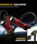 800 Lumen Rechargeable Neck Light With Magnetic Base Detachable Dual Head Hands Free Work Lamp showcasing 90-degree adjustable beam.