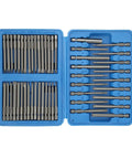 Spryflower 50-Piece Extra Long Security Bit Set With Magnetic Driver Kit Featuring Square Flat Hex Spline Clutch Torq Tri-Wing Spanner Star And Pozi Bits For Drills Power Tools Electronics Car Repair Jobs in blue case