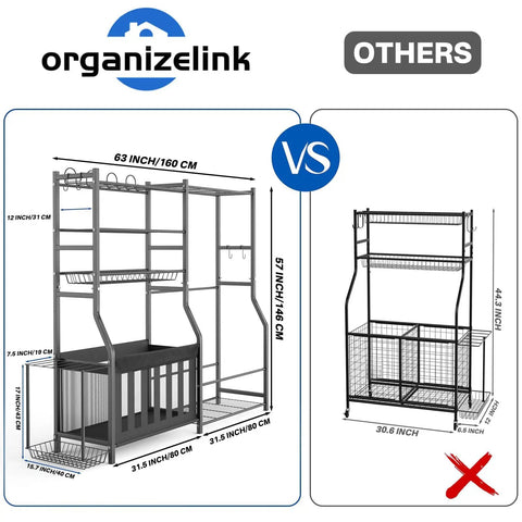 Comparison of heavy duty garage sports organizer all in one golf bag rack and multi sport ball holder for basketballs bats and kids toys