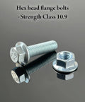 YAMAKATO hex-head flange bolts with nuts, silver metal, close-up view