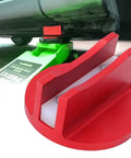 Magnetic Jack Pad For Cars And SUVs, Aluminum Grooved Pinch Weld Jack Adapter With Frame Rail Protector in use.