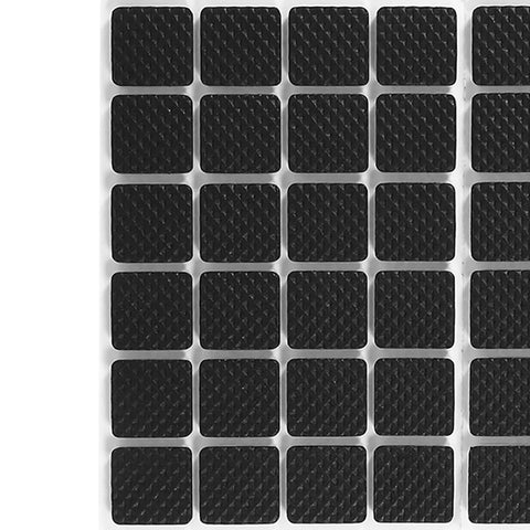 48 Pack Black Rubber Floor Protectors Self-Adhesive Non-Slip Pads for Furniture, top view