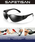Bulk 48 Pack Tinted Safety Glasses With Smoke Lenses, UV Protection, and Scratch-resistant Polycarbonate, ideal for outdoor work.