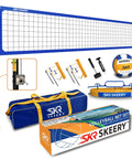 Heavy Duty Outdoor Volleyball Net Set With Anti Sag Design And Adjustable Aluminum Poles Portable Backyard Beach Net System Blue
