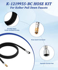 1219935-BC Hose Kit For Pull Down Kitchen Faucets With DockNetik Magnetic Docking System, 68 Inch Replacement Hose, Chrome Nut