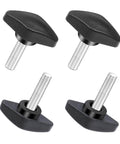 M6 20mm Thumb Screws With T Handle Wing Knobs For Woodworking Machines Black 4 Pack Plastic Grip Clamping Knobs