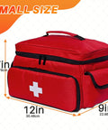 Red First Aid Bag Kit 12 By 9 By 7 Inches Grab And Go Portable Medical Emergency Organizer Rugged Nylon Storage Case