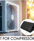 Heavy Duty Self Adhesive Soundproof Foam Panel For Air Conditioner Compressors With Thick Dense Core and Tough As Nails Adhesive displayed near outdoor unit.