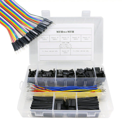 2.54mm Dupont Style Wire Connector Kit with Pre Crimped 26AWG Wires in Three Styles Female to Female, Male to Male, Male to Female