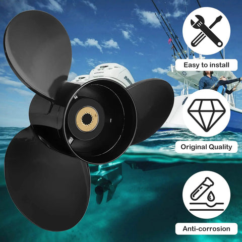 14-1/2 Dia 19 Pitch Boat Outboard Propeller 3 Blade Aluminum Fits Alpha One and Mercury Engines 135HP to 300HP Right Hand Rotation Replacement Prop for OEM 48-832830A45