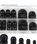 IP68 Waterproof Cable Gland Kit 20Pcs With Nylon NPT Adjustable Connectors in clear plastic case