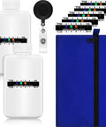 14 Piece Portable Liquid Specimen Storage Kit With 2 Empty Bottles, Temperature Indicator Strips, 10 Adhesive Labels, And A Lightweight Pouch For Safe Lab Sample Transport. White bottles, clip, blue pouch.
