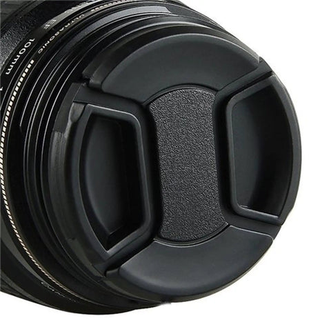 Close-up of 5 Pack 58mm Lens Cap Bundle Front Filter Snap On Pinch Cap Protector Cover for DSLR and SLR Camera