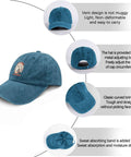 Lightweight Cyan Blue Baseball Cap For Men With Adjustable Buckle Strap Daily Driver Cool Hat For Everyday Wear Breathable Comfort