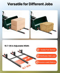 Beefy Clamp On Pallet Forks 60 Inch Long 2000 Lb Capacity For Tractors Loader Buckets And Skid Steers Adjustable Stabilizer Bar