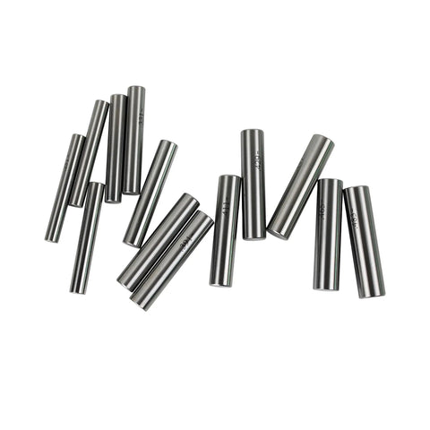 Steel Pin Gauge Set 250 Piece M2 Bearing Steel With Plastic Case 0.251 to 0.500 Inch Range Minus 0.0002 Inch Tolerance And 0.001 Inch Steps For Carpenters And DIYers In Home Improvement, steel gauge pins laid out
