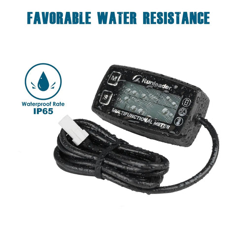Digital Tach Hour Meter And Engine Temperature Gauge With RPM And Temperature Alerts Backlit Display For Beefed Up Lawn Tractors Generators Snowmobiles Marine Jet Skis Pit Bikes And More Tracks Total Run Time Service Intervals