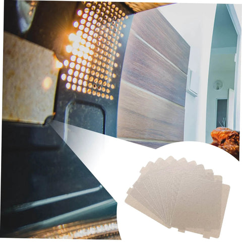 Ten piece microwave waveguide cover mica insulation sheets for heat resistance and protection of microwave ovens.