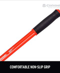 Close-up of Extendable Garden Weeder With Telescoping Handle For Raised Beds Adjustable 18 To 32 Inches, comfy non-slip grip detail