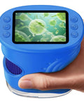 4K 1000X Handheld Digital Microscope For Kids With 2.0 Inch IPS Screen And USB Live Preview Ultra Zoom For Leaves Coins Fabric Insects And Tiny Details, blue handheld unit