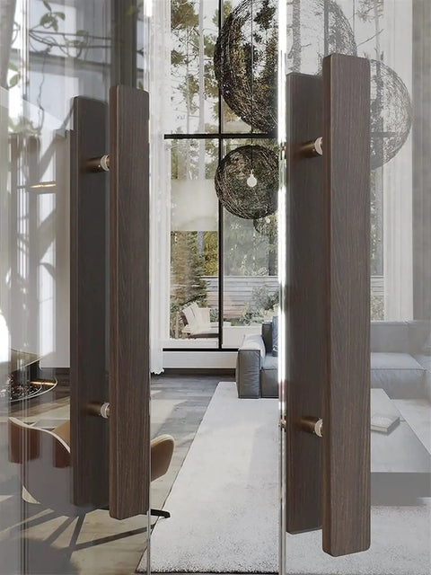 Heavy Duty Commercial Glass Door Pull Handles Featuring Sleek H Shaped Backplate In Matte Black For Office Spaces And Sliding Doors With No Sweat Installation That Looks Absolutely Killer On Any Entryway