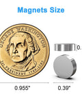100 Pack Tiny Round Neodymium Magnets 10x3 Millimeters For Crafts DIY Projects Home Office School shown with coin for size comparison