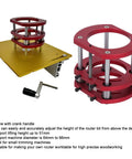 Heavy Duty Router Table Lift System Fits 64 66 Mm Motors with aluminum base and red lift mechanism for precise woodworking.