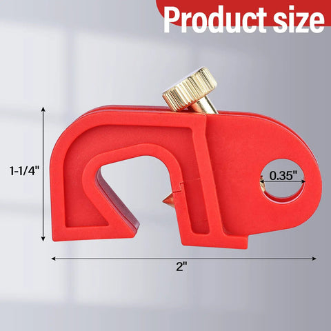 Universal Circuit Breaker Lockout Device Kit 20 pack in red polypropylene, size 2x1.25x0.35 inches for electrical safety