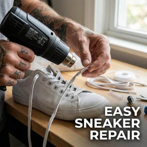 Hot Deal 90Pcs Heat Shrink Aglets For Sneakers And Boots Fixes Frayed Laces Instant Durable Non Slip Shoe Lace End Caps Repair Kit Extends Life Easy To Apply, heat gun repairing sneaker lace end