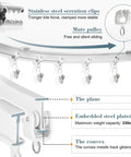 Flexible Bendable Curtain Track Ceiling And Wall Mount Kit Easy Install 12 Foot Sliding System For RV Bay Shower Curtain Rods White Durable Aluminum Includes Mounting Brackets And Hardware curved ceiling track with clips and pulley