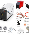 Heavy Duty Handheld Fiber Laser Welder 1200W Portable Four In One Metallic Cutter And Rust Remover With Water Cooled Aluminum Housing, accessories included.