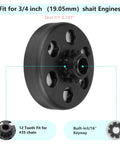 Three Quarter Inch Bore 12 Tooth Centrifugal Clutch With 4 Ft 35 Chain For Predator 212 Go Kart Engines, side view.
