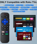 Two Pack Replacement Remote For Smart TVs Backups, Plug And Play, Compatible With Hisense Onn Sharp Series shown with Roku TVs