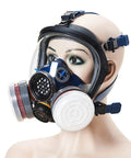 All Day Comfort Anti Dust Full Face Cover With Organic Vapor Protection For Paint Polishing Mold Construction And Welding Cleaning Anti Fog Lens Shield Wide View And Leak Free Seal worn on mannequin head