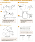 Undermount Drawer Slide Installation Guide for Frameless Cabinets, featuring detailed steps and measurements for proper setup.