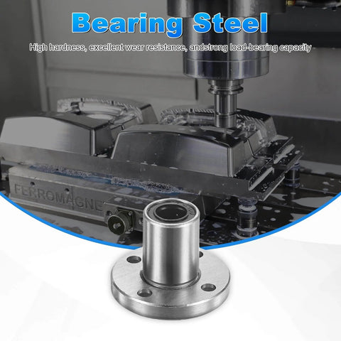 8mm Bore Linear Ball Bearings 15mm Outer Diameter 24mm Length 4mm Hole Double Side Rubber Sealed Flange Base 32mm