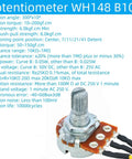 Three Pack 10K Ohm Linear Potentiometer Kit With WH148 3 Pin Variable Resistor, XH2.54 Connector Wires, 200Mm Lead, Knob Caps