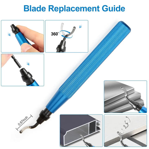 Blade replacement guide for 29 Piece Deburring Tool Set With 11 HSS Blades, 7 Needle Files, 10 Sandpapers, A Metal Handle For Metal, Wood, 3D Prints And PVC Deburring And Reaming, A True Workhorse With Dust Proof Storage Case For Easy Organization