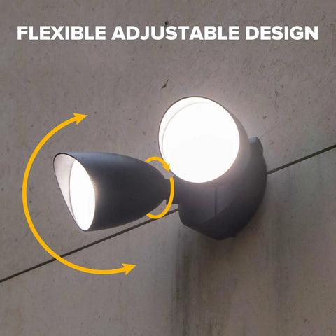 2 Pack No Nonsense Heavy Duty Dual Head Floodlights, Rock Solid Aluminum Security Wall Lights Serving Crisp 5000K Daylight Glow Across Patios Yards And Driveways, Black