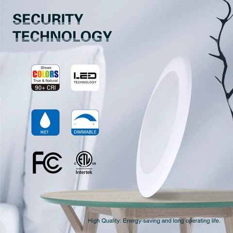 Six Pack Dimmable LED Surface Mount Downlights 15W 1000 Lumens Low Profile Ceiling Light Fixture 5000K Daylight side view