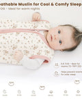 Baby in pink blossom Cozy Muslin Baby Sleep Sack 6 to 12 Months 0.8 TOG Two Pack Wearable Cotton Blanket With Two Way Zipper